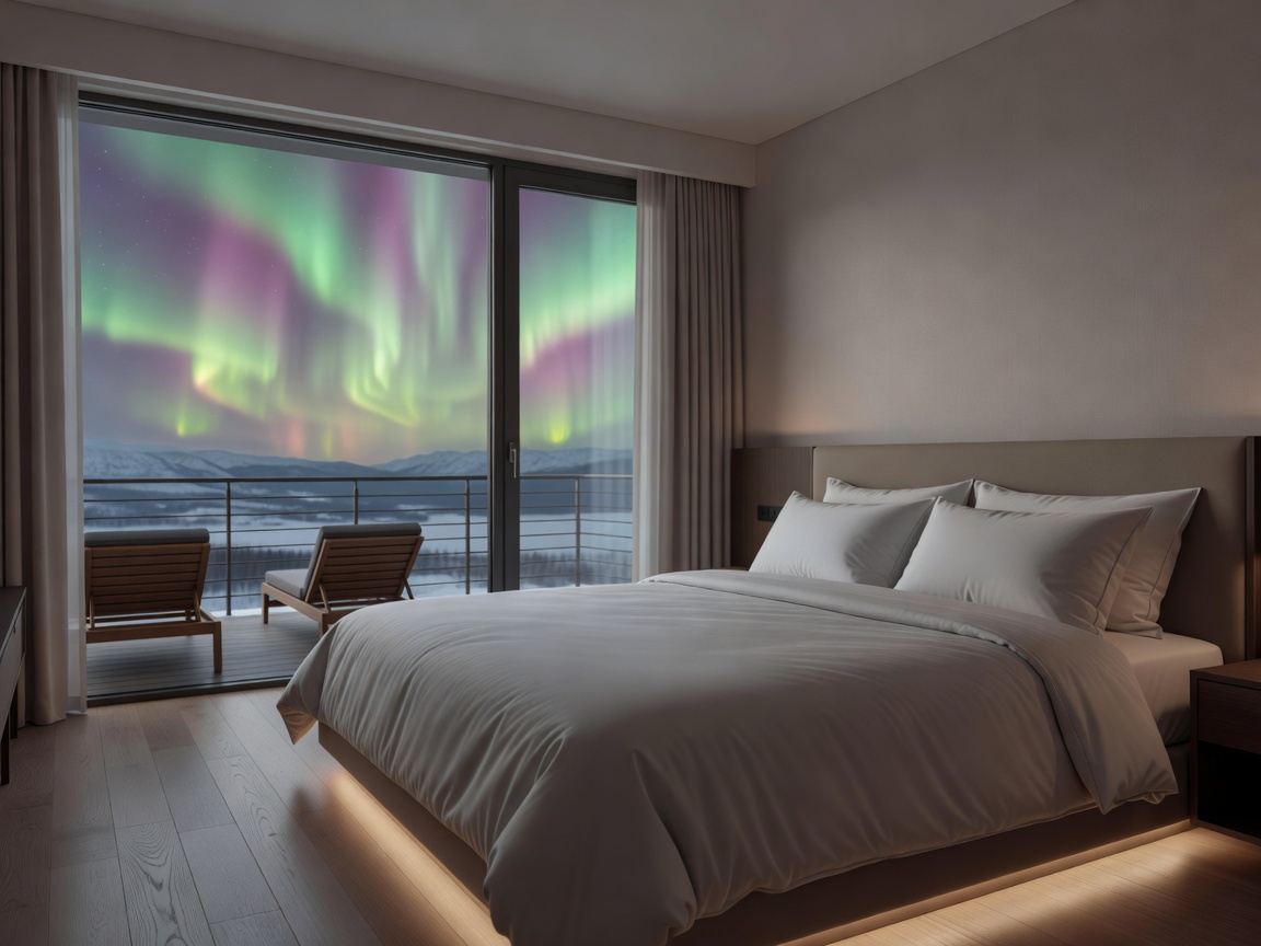 Aurora Signature Suite with King bed and private balcony